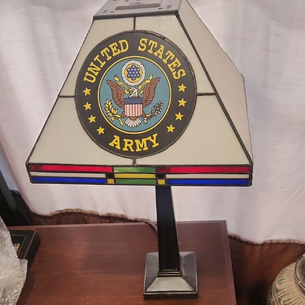 United States Army Stained Glass Lamp